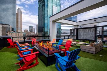 Rooftop fire pit & lounge with city views